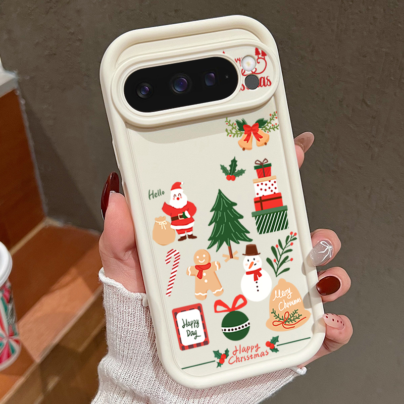 Google Pixel 9 Pro - เคสโทรศัพท์ลายคริสต์มาสสุดน่ารัก ผลิตจาก TPU นิ่ม สำหรับ Google